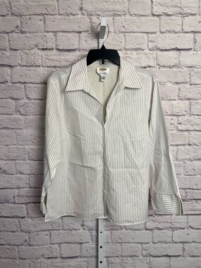 Talbots Wrinkle Resistant Button Down Striped Top size 18
